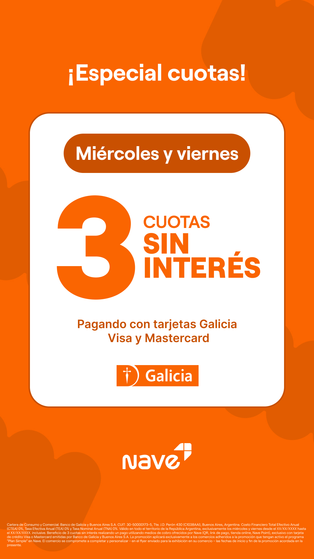 Promo 3 cuotas sin interés para Clientes Galicia